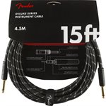 FENDER - DELUXE INSTRUMENT CABLE - Black TWEED - 15ft